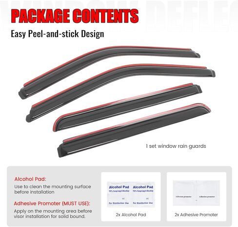 IKON MOTORSPORTS in Channel Window Visors Compatible with 2015-2025 Ford F-150 2017-2025 F250/F350/F450 Superduty Crew Cab, Slim Style Acrylic Smoke Rain Guards, Side Window Wind Deflectors 4PCS in Saudi Arabia