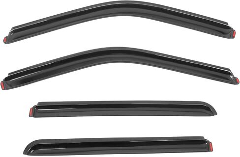 IKON MOTORSPORTS in Channel Window Visors Compatible with 2015-2025 Ford F-150 2017-2025 F250/F350/F450 Superduty Crew Cab, Slim Style Acrylic Smoke Rain Guards, Side Window Wind Deflectors 4PCS in Saudi Arabia