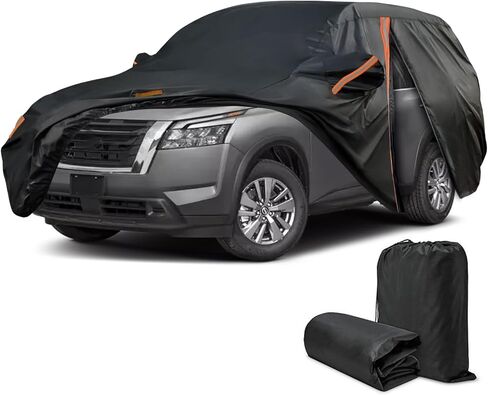 SUV Car Cover Custom Fit for Nissan Pathfinder 2005-2025, Full Car Cover Waterproof All Weather for Automobiles, Outdoor Sun Rain UV Snow Dust Protection, with Driver Door Zipper & Reflective Strips in Saudi Arabia