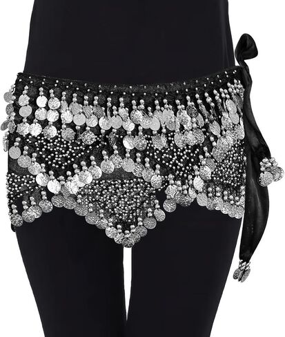 وشاح الورك الرقص في البطن ، ملابس راقصة بطن مع 320pcs العملات المعدنية - لرقص البطن ، اليوغا ، والتدريب على الرقص in Kuwait