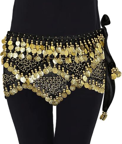 وشاح الورك الرقص في البطن ، ملابس راقصة بطن مع 320pcs العملات المعدنية - لرقص البطن ، اليوغا ، والتدريب على الرقص in Kuwait