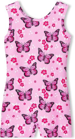 Haloumoning Girls Gymnastics Leotards with Shorts Kids One-Piece Sparkly Mermaid Dance Biketards Unitard 4-12Y in Saudi Arabia
