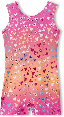 Haloumoning Girls Gymnastics Leotards with Shorts Kids One-Piece Sparkly Mermaid Dance Biketards Unitard 4-12Y in Saudi Arabia