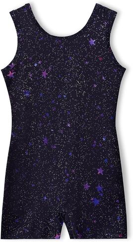 Haloumoning Girls Gymnastics Leotards with Shorts Kids One-Piece Sparkly Mermaid Dance Biketards Unitard 4-12Y in Saudi Arabia