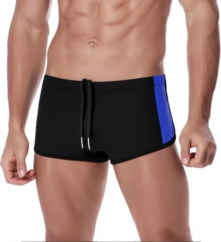 Men's Swim Trunks Low Rise Bulge Pouch Boxer Briefs Sexy Bathing Suit Swimwear Square Leg Swimsuit in Kuwait