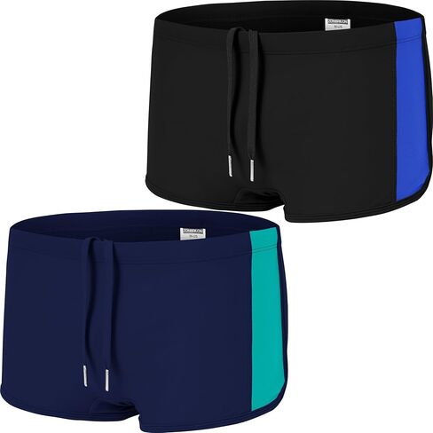 Men's Swim Trunks Low Rise Bulge Pouch Boxer Briefs Sexy Bathing Suit Swimwear Square Leg Swimsuit in Kuwait