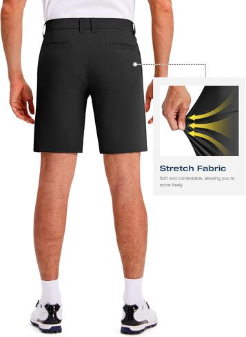 شورتات غولف بولي للرجال 9 بوصة مقاومة للمياه مع 5 جيوب للسفر المشي لمسافات طويلة الأعمال غير الرسمية in Kuwait