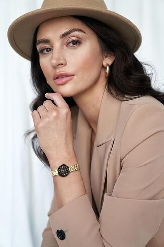 Jessica Simpson Diamond Collection Women's Watch, Classic Quartz, Metal Band, Round Faceted Crystal Face, Elegant Dress Watch for Women in Kuwait