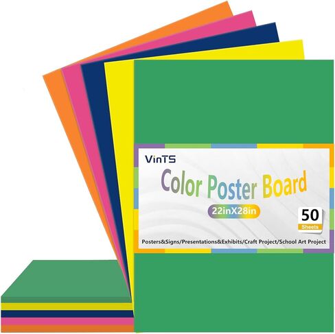 VinTS 30Pcs Poster Board,22x28 Colored Poster Paper,Assorted Colors Poster Board Bulk Large Science Fair Display Board For Arts,Crafts, Exhibits And Notices in Saudi Arabia