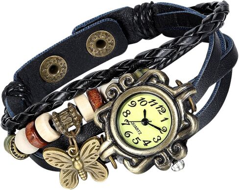 Lancardo Women's Lofered Leather Straps Butterfly Charm Bracelet Bangle Watches Quartz Business Disual Wrist Watch Watch Friendsary Anniversary in Saudi Arabia