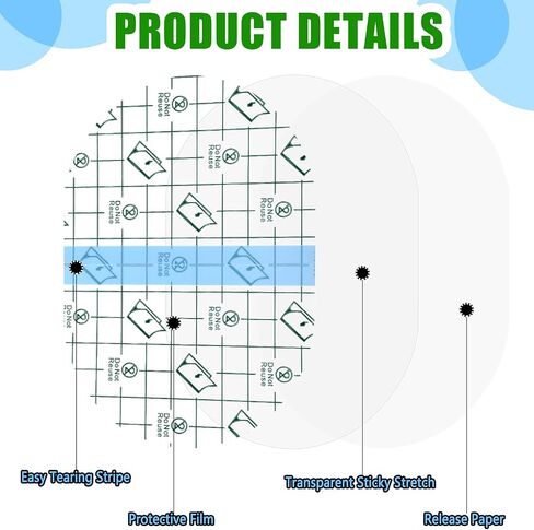Nuanchu 50 Pcs Transparent Film Dressing Waterproof Wound Bandage Adhesive Patches Aftercare Waterproof Bandages Post Surgical, Second Skin Cover up, Wound Seal, Swimming(3.9 x 5.4 Inch) in Saudi Arabia