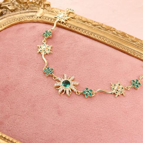 Gold Silver Sun Colorful Flower link Bracelet for Woman, Adjustable CZ Rhinestone Star Box Chain Bracelets Prom Jewelry Accessories Gifts in Saudi Arabia