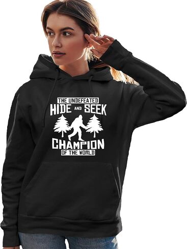 Go All Out Undefeated Hide And Seek World Champion Funny Bigfoot Mens Women Sweatshirt Hoodie in Saudi Arabia