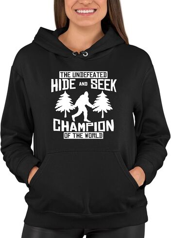 Go All Out Undefeated Hide And Seek World Champion Funny Bigfoot Mens Women Sweatshirt Hoodie in Saudi Arabia