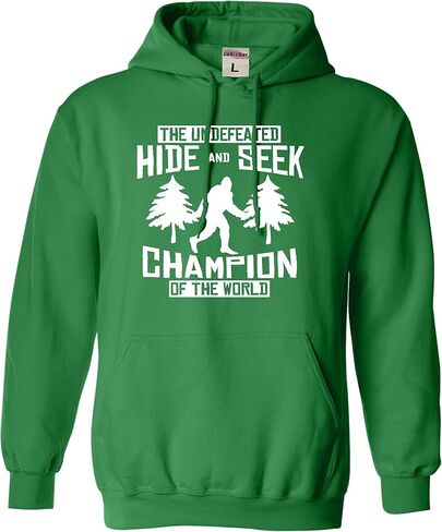 Go All Out Undefeated Hide And Seek World Champion Funny Bigfoot Mens Women Sweatshirt Hoodie in Saudi Arabia