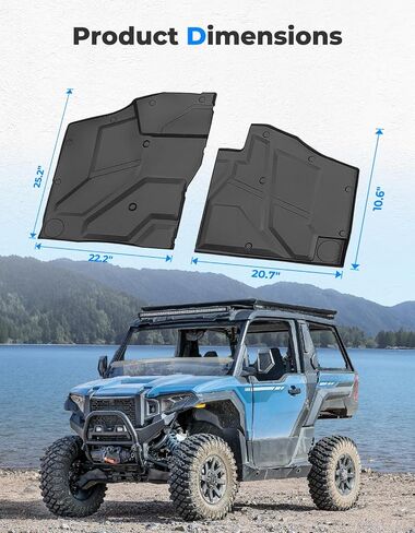 KEMIMOTO TPE Floor Mats Compatible with Polaris Xpedition XP/ADV/XP 5/ADV 5 2024+ Front Interior Anti-Slip Foot Mat - Easy to Clean, 2 PCS Accessories in Saudi Arabia