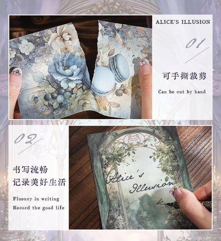 Alideco 180pcs Vintage Scrapbook PaperThe Garden and the Maiden Scrapbooking Paper for Journaling Supplies, Decorative Craft Paper for Junk Journals(huayuanyushaonv) in Saudi Arabia