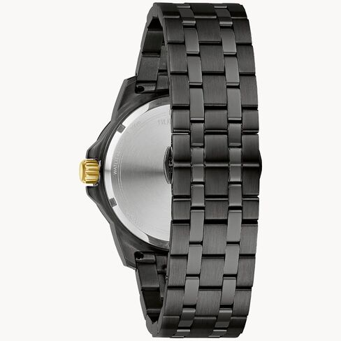 Bulova Marine Star Diamond Accent and Black Ion-Plated Bracelet Watch | 44mm | 98D176 in Saudi Arabia