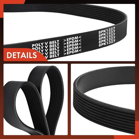 A-Premium Engine Serpentine Drive Belt Compatible with Jaguar S-Type SType 2003-2008, Super V8 2005-2008, XJR 2004-2007, XKR 2003-2007, V8 4.2L, Gas, Location - Supercharger in Saudi Arabia