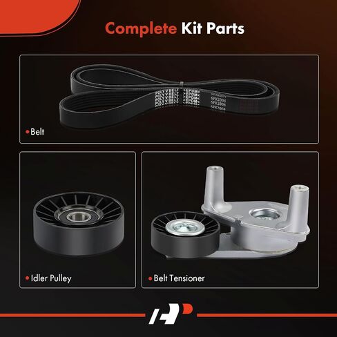 A-Premium Engine Serpentine Belt Drive Kit Compatible with Hyundai Sonata 1999-2000 2002-2005, Santa Fe 2001-2006, Tucson 2005-2009, Tiburon 2003-2008 - 2.5L 2.7L in Saudi Arabia