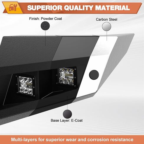 F250 Front & Rear Bumper Full Width for 1992-1997 Ford F250/F350 Pickup, w/Winch Plate, LED Lights and D-rings in Kuwait