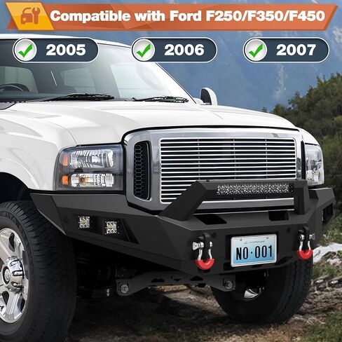 F250 Front & Rear Bumper Full Width for 1992-1997 Ford F250/F350 Pickup, w/Winch Plate, LED Lights and D-rings in Kuwait