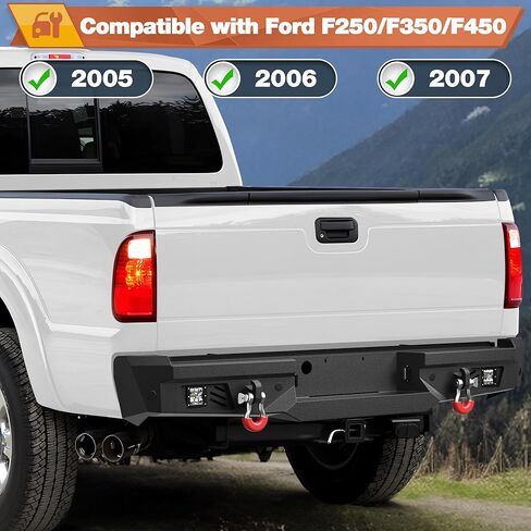 F250 Front & Rear Bumper Full Width for 1992-1997 Ford F250/F350 Pickup, w/Winch Plate, LED Lights and D-rings in Kuwait