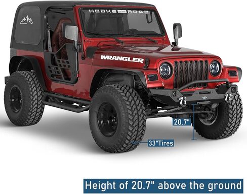 U-Box Wrangler الأمامي المصد W/Winch لوحة لجيب Wrangler YJ TJ 1987-2006 Rock Crawler Steel Pumper W/LED LIGHT & D RINGS in Saudi Arabia