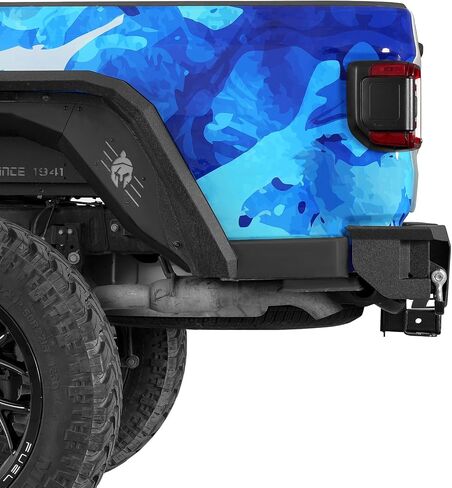 Hoke Road Gladiator JT المصد الخلفي مع ثقوب المستشعر والحلقات D لـ Jeep Gladiator JT 2020 2021 2022 2023 2024 2025 المصد الأسود الأسود in Saudi Arabia