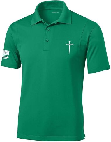 Trenz Shirt Company Mens Christian Polo Assored Nail Cross Golf Polo in Kuwait