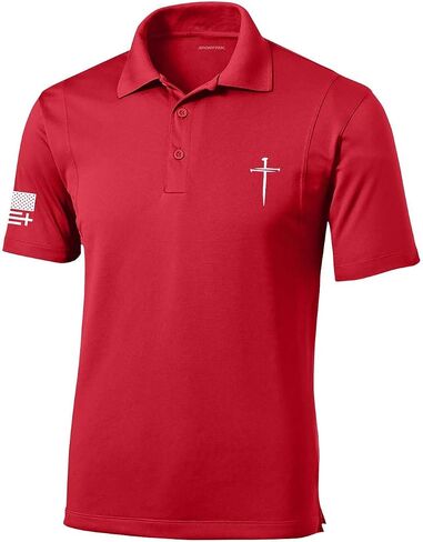Trenz Shirt Company Mens Christian Polo Assored Nail Cross Golf Polo in Kuwait