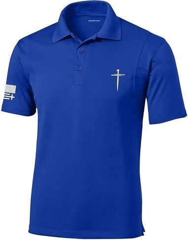 Trenz Shirt Company Mens Christian Polo Assored Nail Cross Golf Polo in Kuwait
