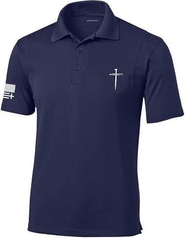 Trenz Shirt Company Mens Christian Polo Assored Nail Cross Golf Polo in Kuwait