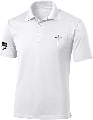 Trenz Shirt Company Mens Christian Polo Assored Nail Cross Golf Polo in Kuwait