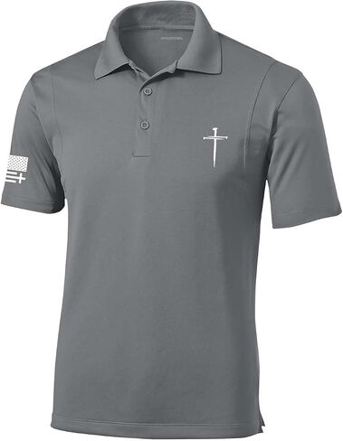 Trenz Shirt Company Mens Christian Polo Assored Nail Cross Golf Polo in Kuwait