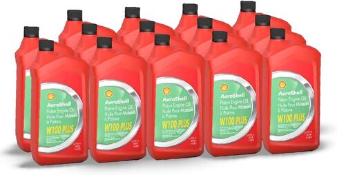 AeroShell W100 Plus Aviation Oil – 15 Quart Value Pack | SAE J-1899 Approved, Premium Single-Grade Ashless Dispersant Oil with Advanced Anti-Wear Additives for Aircraft Piston Engines in Kuwait