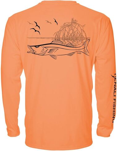 Denali Men's Fishing Tournament Snook Teaser UPF 50+ Long Sleeve T-Shirt, UV Protection, Signature Logo Fisherman's Shirt in Kuwait