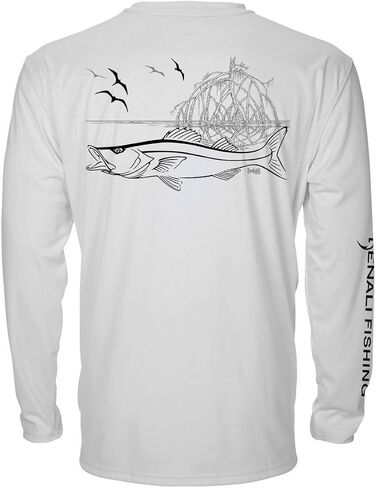 Denali Men's Fishing Tournament Snook Teaser UPF 50+ Long Sleeve T-Shirt, UV Protection, Signature Logo Fisherman's Shirt in Kuwait
