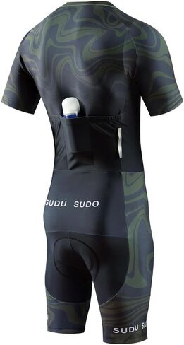 Men's Cycling Jersey Set Short Sleeve Skinsuit One Piece Bike Shirts Triathlon Trisuit Bicycle Shorts with Gel Padded in Saudi Arabia