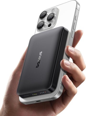 Baseus for MagSafe Portable Charger, Qi2 Certified 15W Wireless Magnetic Power Bank 10000mAh with USB-C Cable 22.5W PD Charging, Battery Pack Compatible with iPhone 17/16/15/14/13 Pro/Pro Max Series in Kuwait