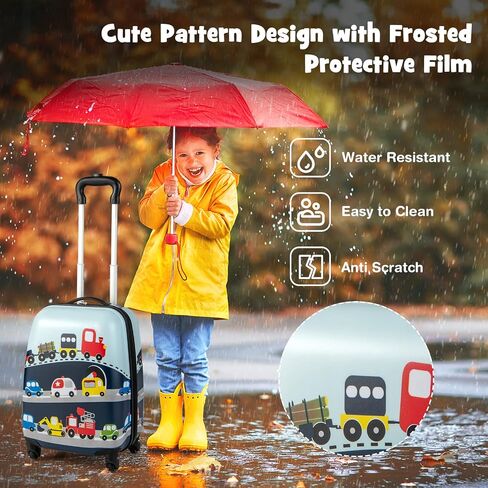 Goplus 2pc أمتعة للأطفال ، و 12 "و 16" يحمل الأطفال على الأمتعة مع 4 عجلات الدوران ، وحقيبة سبينر خفيفة الوزن للأطفال الصغار والبنات in Kuwait