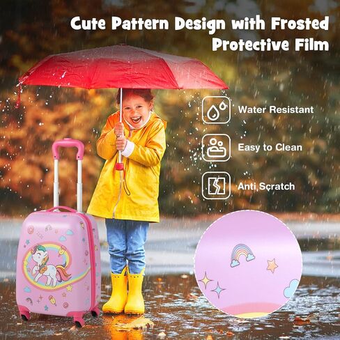 Goplus 2pc أمتعة للأطفال ، و 12 "و 16" يحمل الأطفال على الأمتعة مع 4 عجلات الدوران ، وحقيبة سبينر خفيفة الوزن للأطفال الصغار والبنات in Kuwait