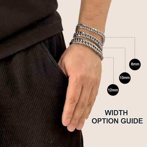 PATIKIL 10mm Width Cuban Link Chain Bracelets, 7.5 Inch Length Stainless Steel Curb Wrist Chain Bracelet for Men Women Valentine's Day Father's Day Gifts, Gold Tone in Saudi Arabia