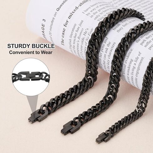PATIKIL 10mm Width Cuban Link Chain Bracelets, 7.5 Inch Length Stainless Steel Curb Wrist Chain Bracelet for Men Women Valentine's Day Father's Day Gifts, Gold Tone in Saudi Arabia