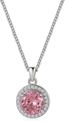 حزمة المجوهرات ، مجموعة المجوهرات ، قلادة قلادة وأقراط مسمار ، النحاس ، 18 كيلو بلاتين مطلي ، جولة الزركونيوم الوردي in Kuwait