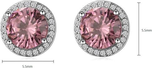 حزمة المجوهرات ، مجموعة المجوهرات ، قلادة قلادة وأقراط مسمار ، النحاس ، 18 كيلو بلاتين مطلي ، جولة الزركونيوم الوردي in Kuwait