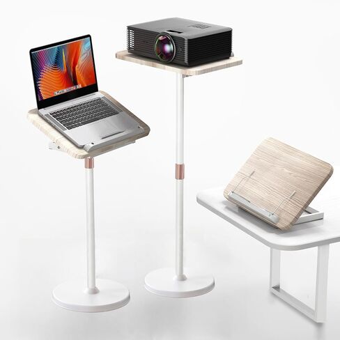 2 in 1 Dual-use Portable Laptop Floor Stand & Laptop Stand for Desk, Portable Standing Desk with Adjustable Height from 16.5" to 51", Solid Wood Stable Small Standing Desk for Office, Home, Study in Saudi Arabia