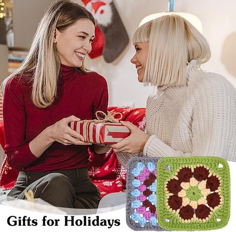 ORIGACH 12 Set Crochet Daisy Flower Granny Square Crochet kit for Beginners Adult, 6 in 1 Handmade Crochet Coasters kit Complete Knitting Kit with Step-by-Step Video Tutorials Yarns Crochet Hook in Saudi Arabia