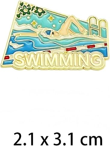 4 Pcs Swimming Enamel Pins, Sports Event Commemorative Button Pins, Swimmers Athletes Backpacks Clothes Boxes Accessories in Saudi Arabia