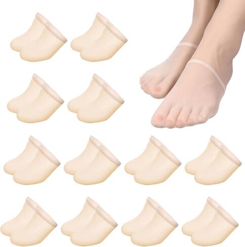 6Pairs Toe Topper Socks Women Teo Liner Half Socks Women's Toe Topper Sockes No Show Liner Half Sock for Heels Non Slip Liners Toes Covers for Mules Cushion Bottom Toes Cover Halfs Sock in Saudi Arabia